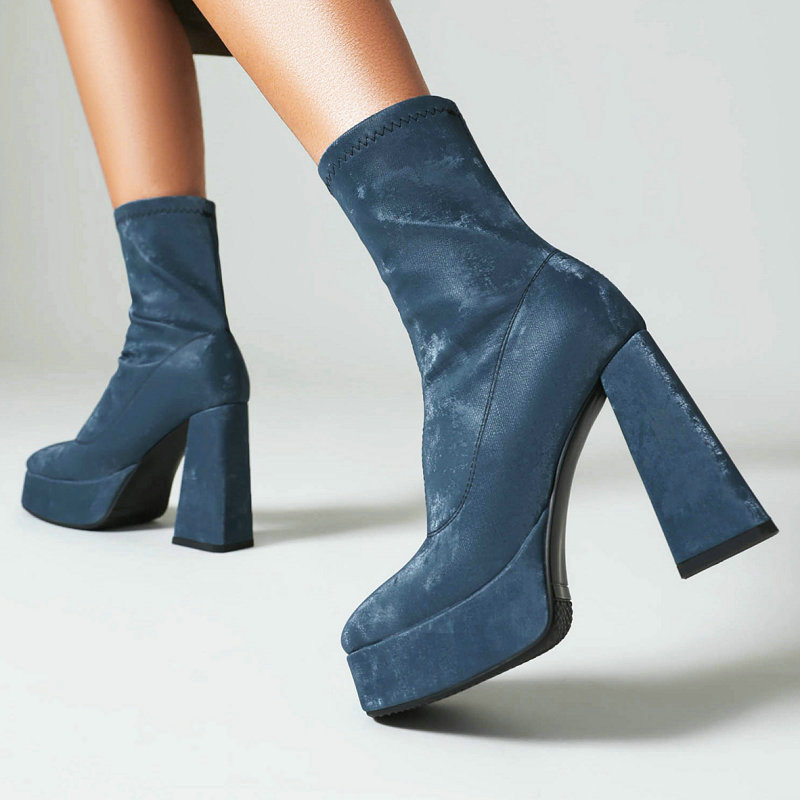 Women'S Fashion Socks - Tendenza Blu scuro Marrone Maturo Lady