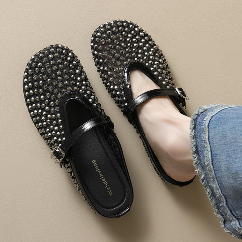 Women Fashion Designers - Pantofole di marca con strass in