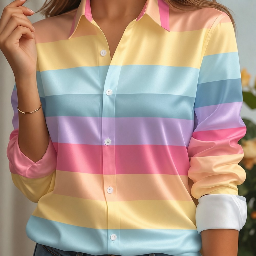 Women'S Fashion Essentials - Camicia da donna in raso con