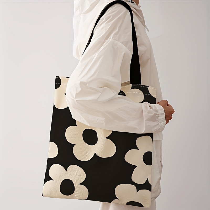 Canvas Tote Bag - Borsa tote con stampa di fiori