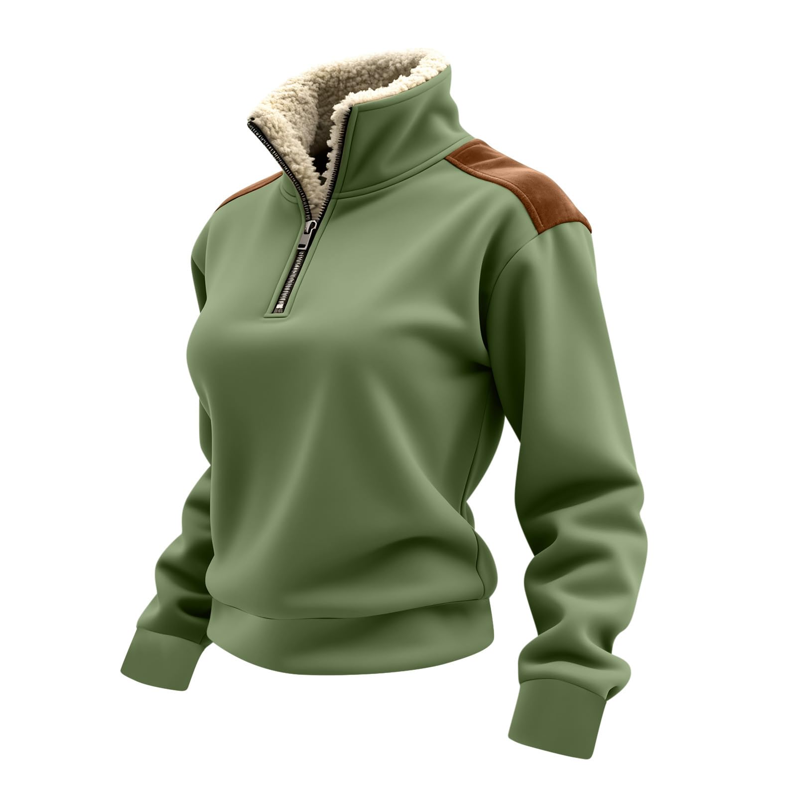 Women'S Fashion Quarter Zip - Top a maniche lunghe Top da