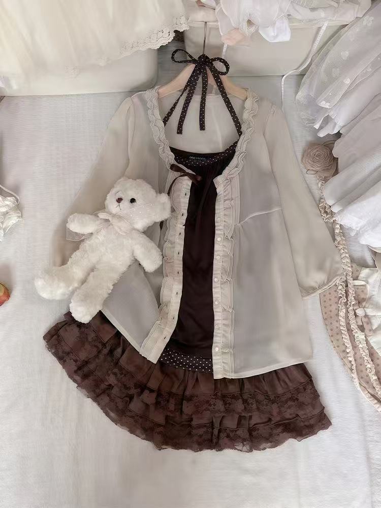 Ruched Dress Mini - Set Tre Pezzi Stile Giapponese Vintage