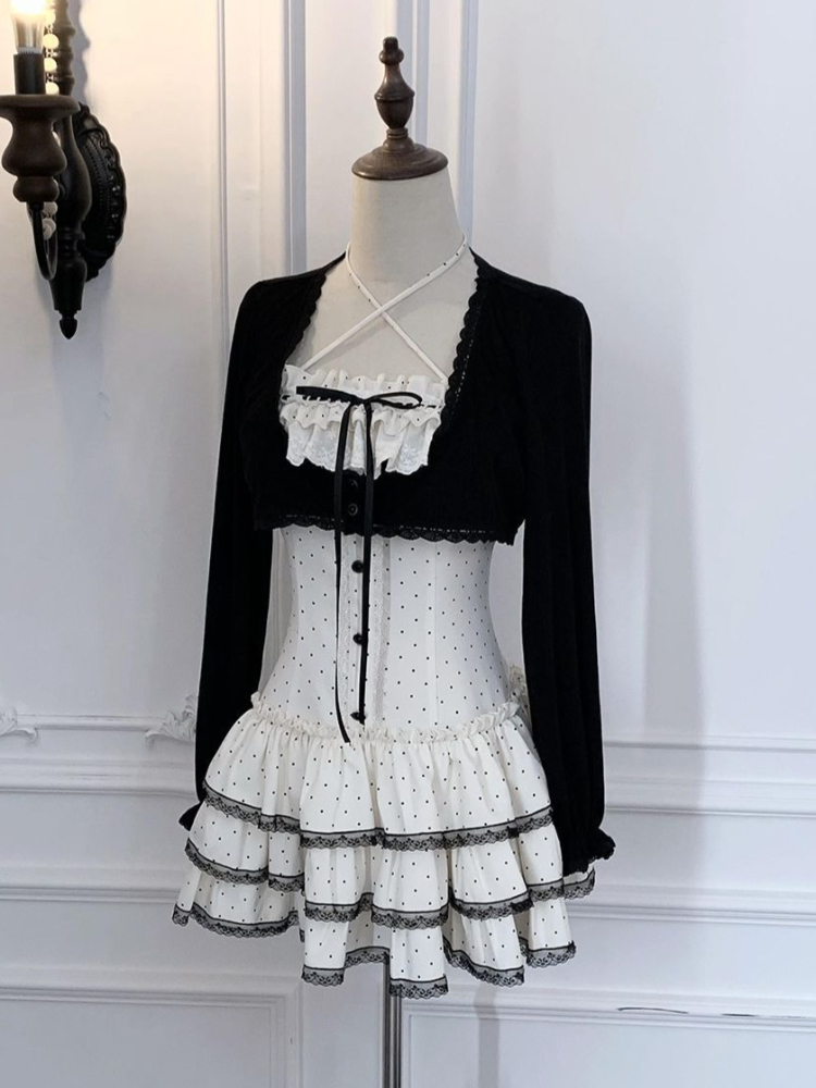 Ruched Dress Mini - Set Abito Camisole Coquette Sweet Korean