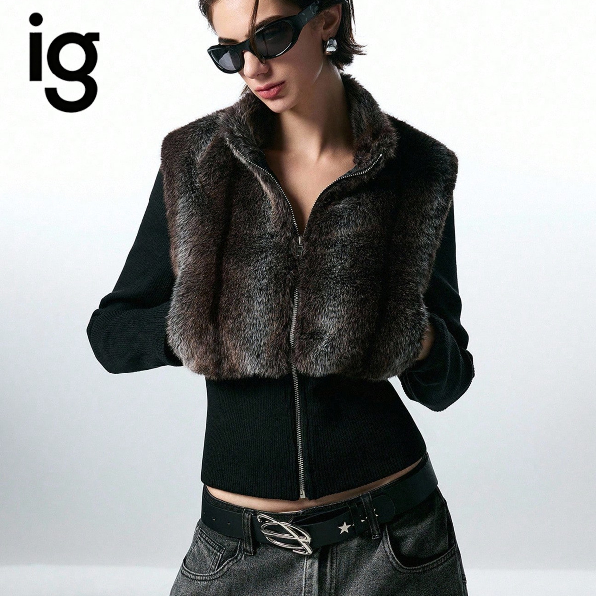 Women'S Fashion Gilet - Gilet corto senza maniche con zip