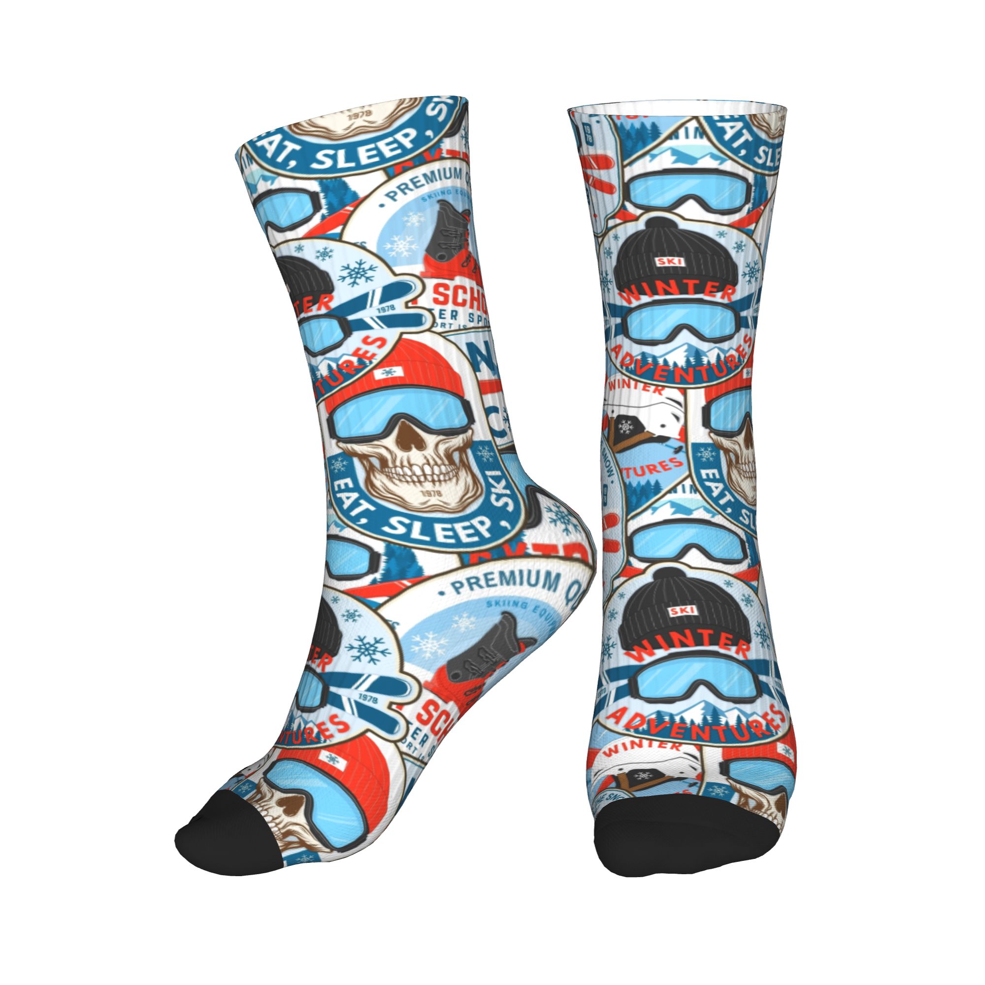 Calzini vintage rosso blu Ski  - Women'S Fashion Socks recensione e prezzo