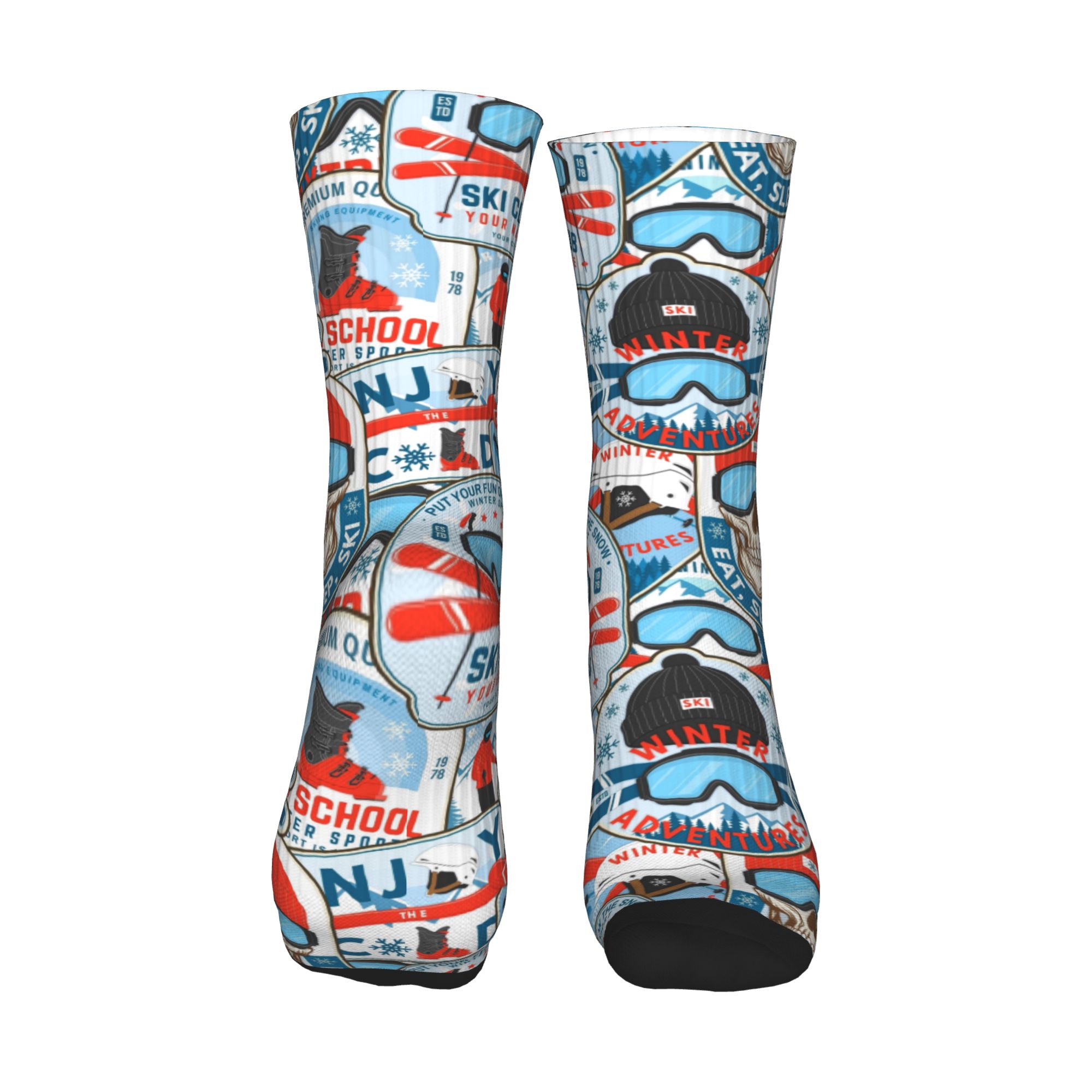 Calzini vintage rosso blu Ski  - Women'S Fashion Socks recensione e prezzo