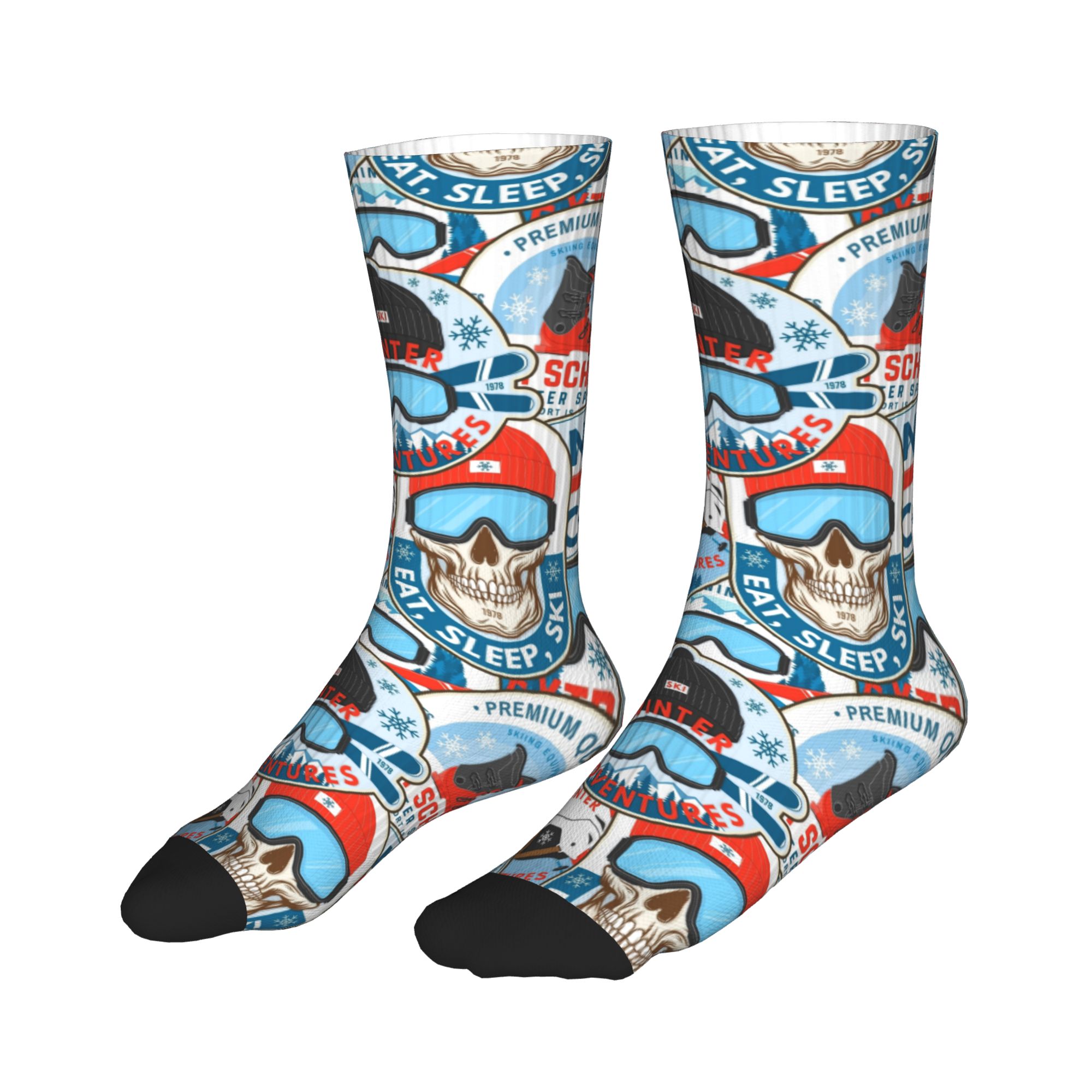 Calzini vintage rosso blu Ski  - Women'S Fashion Socks recensione e prezzo