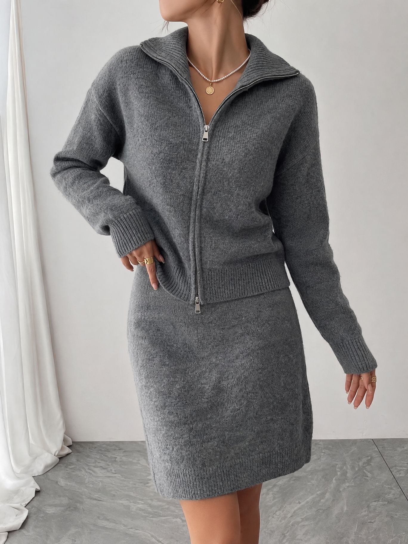 Elegante Tuta in Maglia con Zi - Women'S Fashion Quarter Zip recensione e prezzo