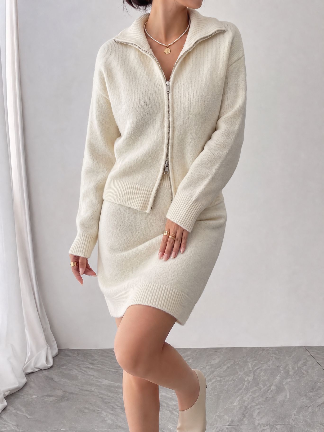 Elegante Tuta in Maglia con Zi - Women'S Fashion Quarter Zip recensione e prezzo