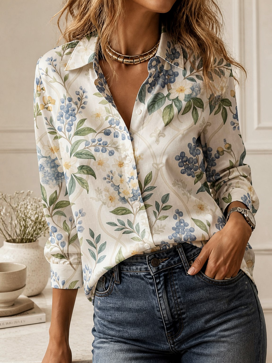 Camicetta Casual con Colletto, - Women'S Fashion Essentials recensione e prezzo