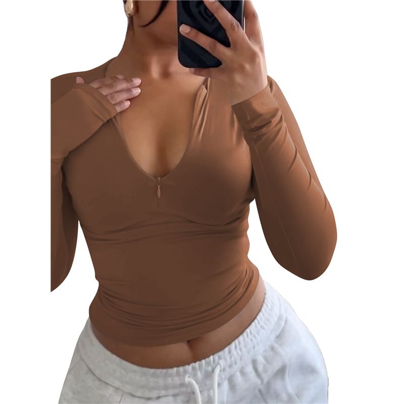 AEF6-Top Corto con Zip a Quart - Women'S Fashion Quarter Zip recensione e prezzo