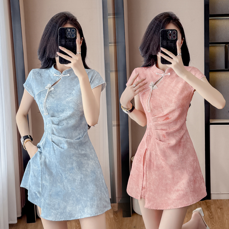 Nuovo Completo Cheongsam in St - Ruched Dress Mini recensione e prezzo