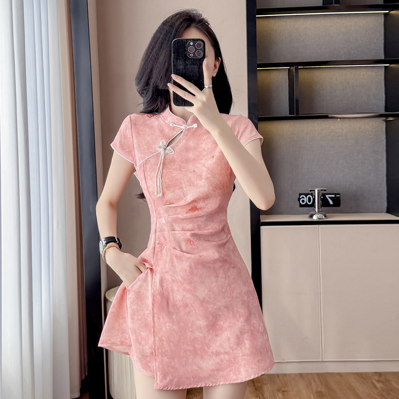 Nuovo Completo Cheongsam in St - Ruched Dress Mini recensione e prezzo