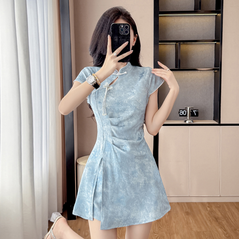 Nuovo Completo Cheongsam in St - Ruched Dress Mini recensione e prezzo
